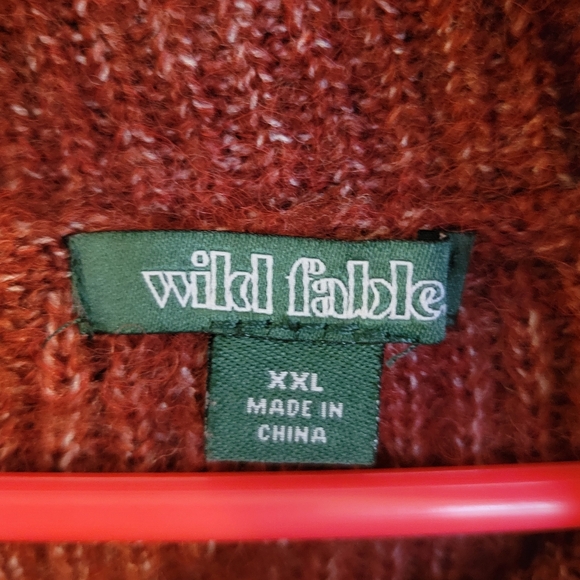 XXL cropped sweater in red & pink color block - Picture 3 of 3